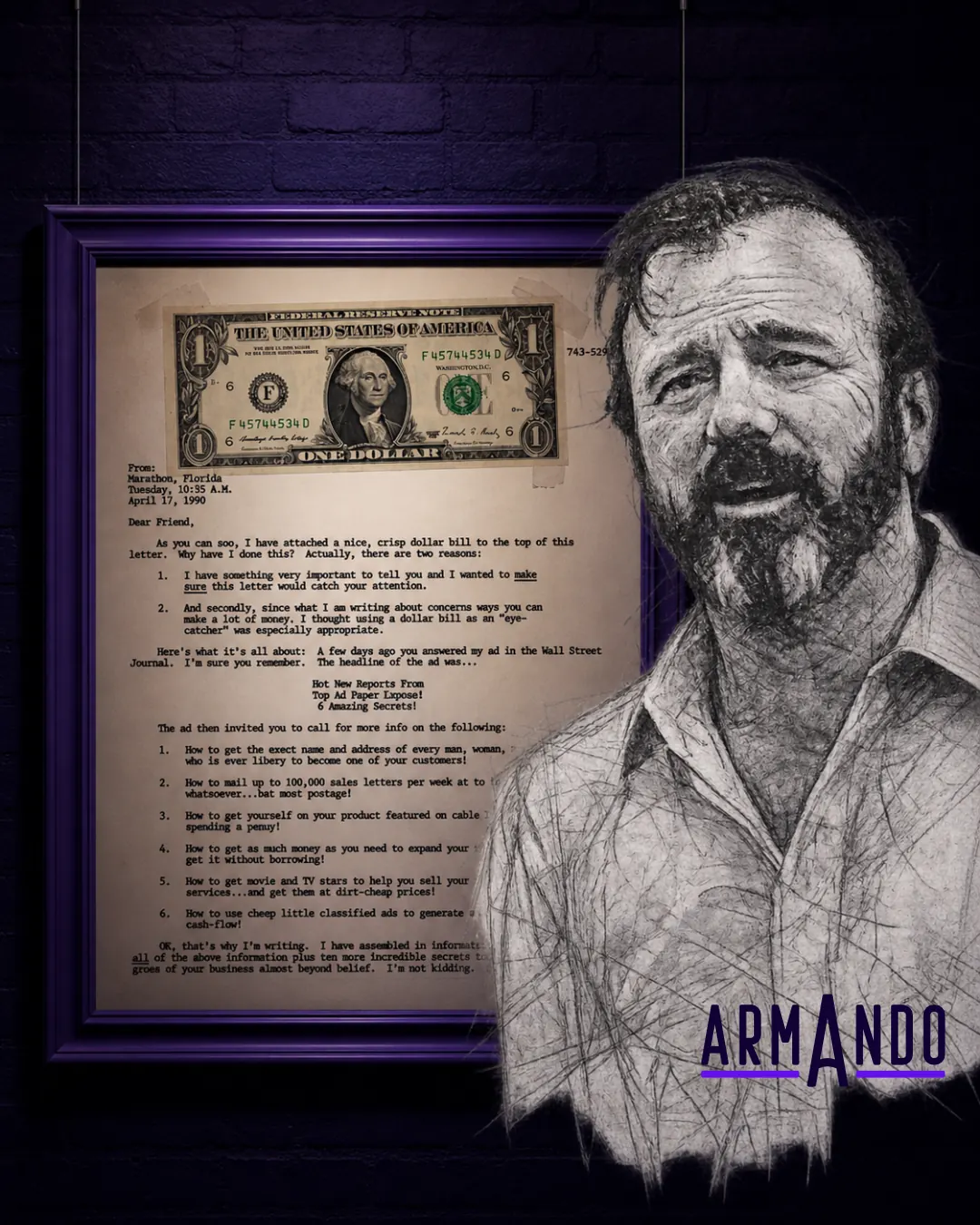Miniatura de la carta de un dolar de Gary Halbert